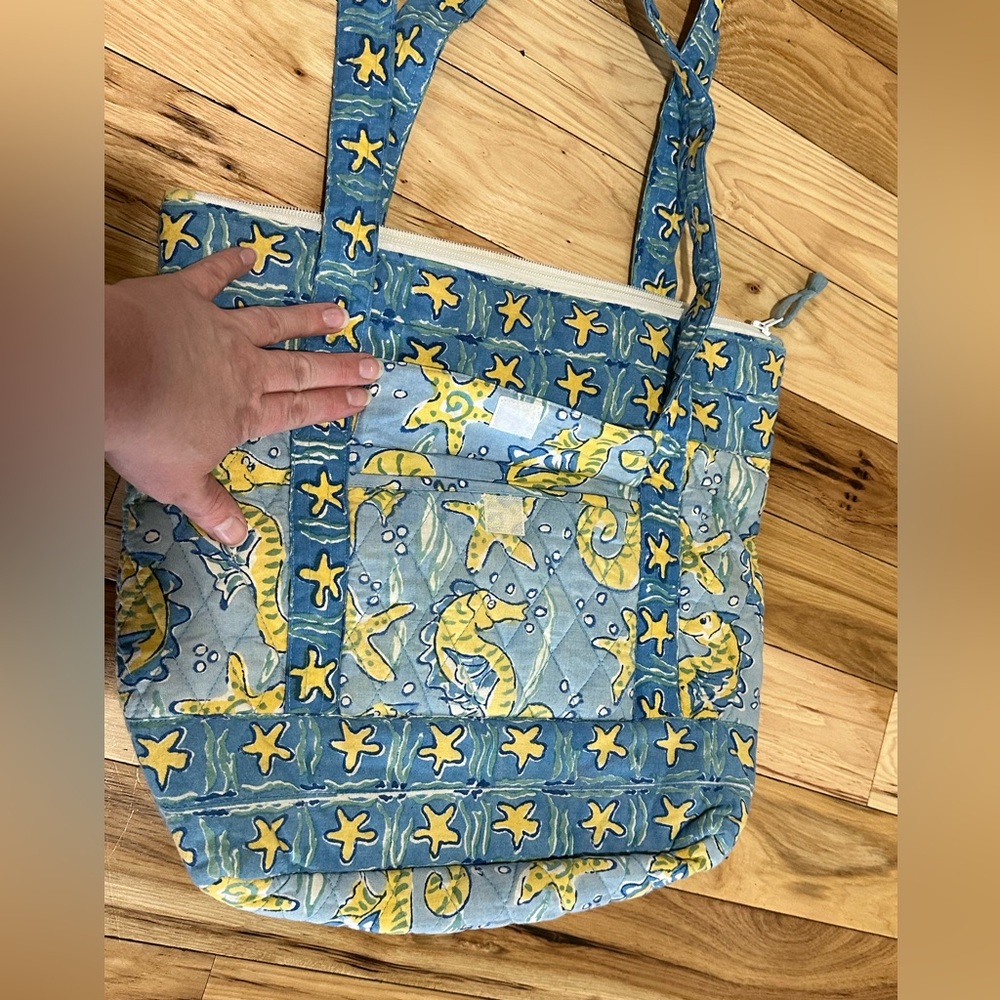 Blue / Yellow Zip up Seahorse / Star bag